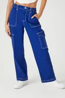 Women's High-Rise Cargo Pants in Cobalt Large