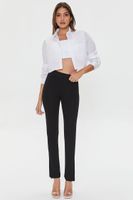 Women's Split Slim-Fit Pants in Black Medium