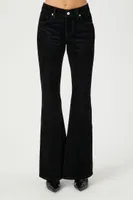 Women's Stretch-Denim Flare Jeans in Black, 28