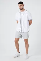 Men Cotton-Blend Drawstring Shorts in Heather Grey, XL