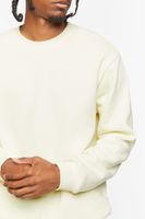 Men Fleece Crew Sweatshirt in Cream Medium