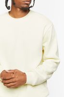 Men Fleece Crew Sweatshirt in Cream Large