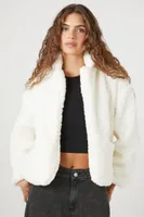 Women's Faux Shearling Open-Front Jacket