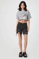 Women's California Graphic Cropped T-Shirt in Grey Medium