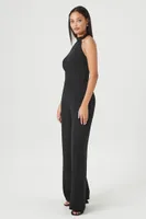 Women's Halter Wide-Leg Jumpsuit in Black Medium