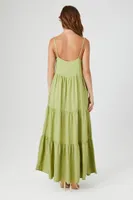 Women's Tiered Cami Maxi Dress in Sage, XS