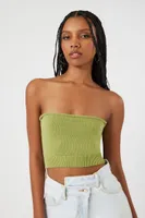 Women's Cropped Sweater-Knit Tube Top