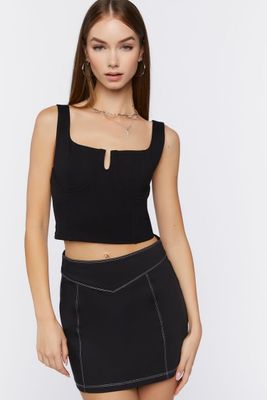 Women's Split-Neck Crop Top