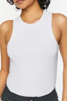 Women's Heathered Sleeveless Bodysuit in White, XS