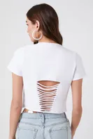 Women's Rock Graphic Caged T-Shirt in White Large