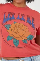 Women's Let It Be Graphic T-Shirt in Red, 1X