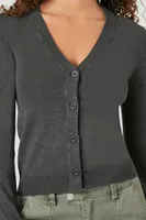 Women's Button-Front Cardigan Sweater Grey