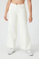 Women's Corduroy Wide-Leg Pants in White, XL