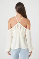 Women's Off-the-Shoulder Halter Top in Ivory Large