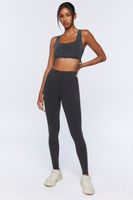 Women's Active Seamless Ribbed Crop Top in Charcoal Small