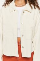 Women's Waffle Corduroy Shacket in Vanilla, XS