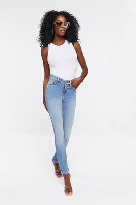 Women Curvy Mid-Rise Skinny Jeans in Light Denim, 29