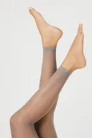 Sheer Footless Tights in Grey, S/M