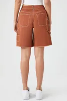 Women's Frayed Bermuda Shorts in Chestnut Small