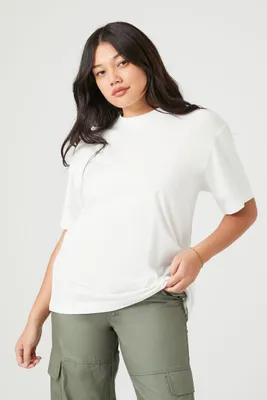 Women's Jersey Knit Crew T-Shirt in White, XL