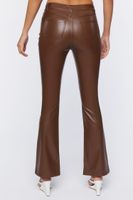 Women's Faux Leather Flare Pants Chocolate