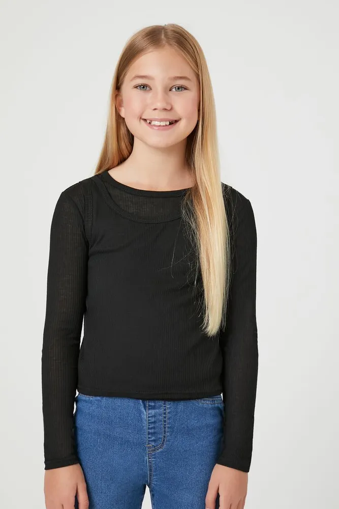 Girls Ribbed Combo Top (Kids) 5/6