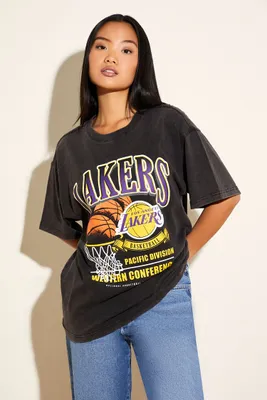 Women's Los Angeles Lakers Graphic T-Shirt in Black, XS