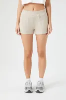 Women's French Terry Mid-Rise Shorts in Khaki Medium