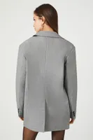 Women's Notched Single-Breasted Blazer in Grey Medium