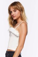 Women's Spoiled Faux Fur-Trim Cami in White Large