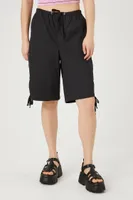 Women's Drawstring Bermuda Shorts in Black Small