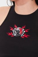 Women's Skull Graphic Tank Top in Black, 1X