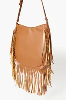 Women's Faux Leather Fringe Handbag in Brown