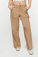 Women's Twill Wide-Leg Utility Pants Large