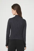 Women's Seamless Ribbed Zip-Up Jacket Black