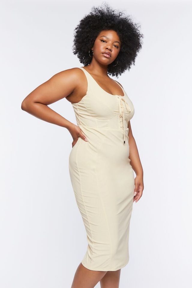 Forever 21 Women's Lace-Up Bodycon Midi Dress | Dulles Town Center Forever 21 Women's Lace-Up Bodycon Midi Dress | Dulles Town Center