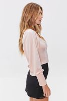 Women's Smocked Crop Top in Blush Small