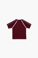 Girls Striped-Trim T-Shirt (Kids) in Merlot/White, 11/12