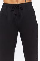 Men Drawstring Waist Joggers in Black Large