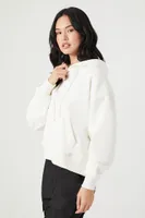 Women's French Terry Drawstring Hoodie in Vanilla Small