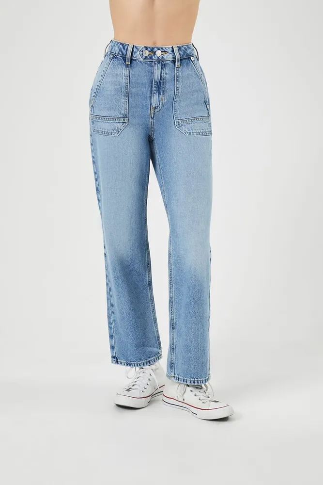 Wide-Leg Button-Fly Jeans | Forever 21