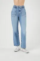 Women's High-Rise Straight Jeans Light Denim,