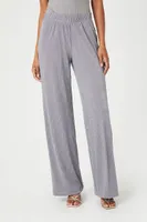 Women's Metallic Wide-Leg Pants in Grey Medium