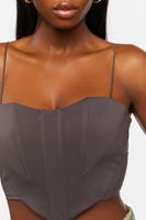 Women's Bustier Crop Top in Charcoal Medium