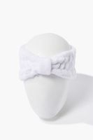 Plush Bow Headwrap in White