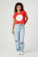 Women's Prince Peter Los Angeles Cropped T-Shirt Red/White