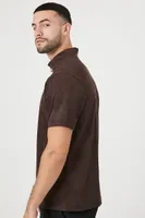 Men Faux Suede Mock Neck Top in Cocoa Medium