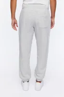 Men Fleece Drawstring Joggers in Heather Grey Large