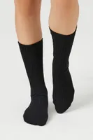 Cotton-Blend Crew Socks in Black