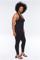 Women's Lace-Up Jumpsuit in Black, 3X